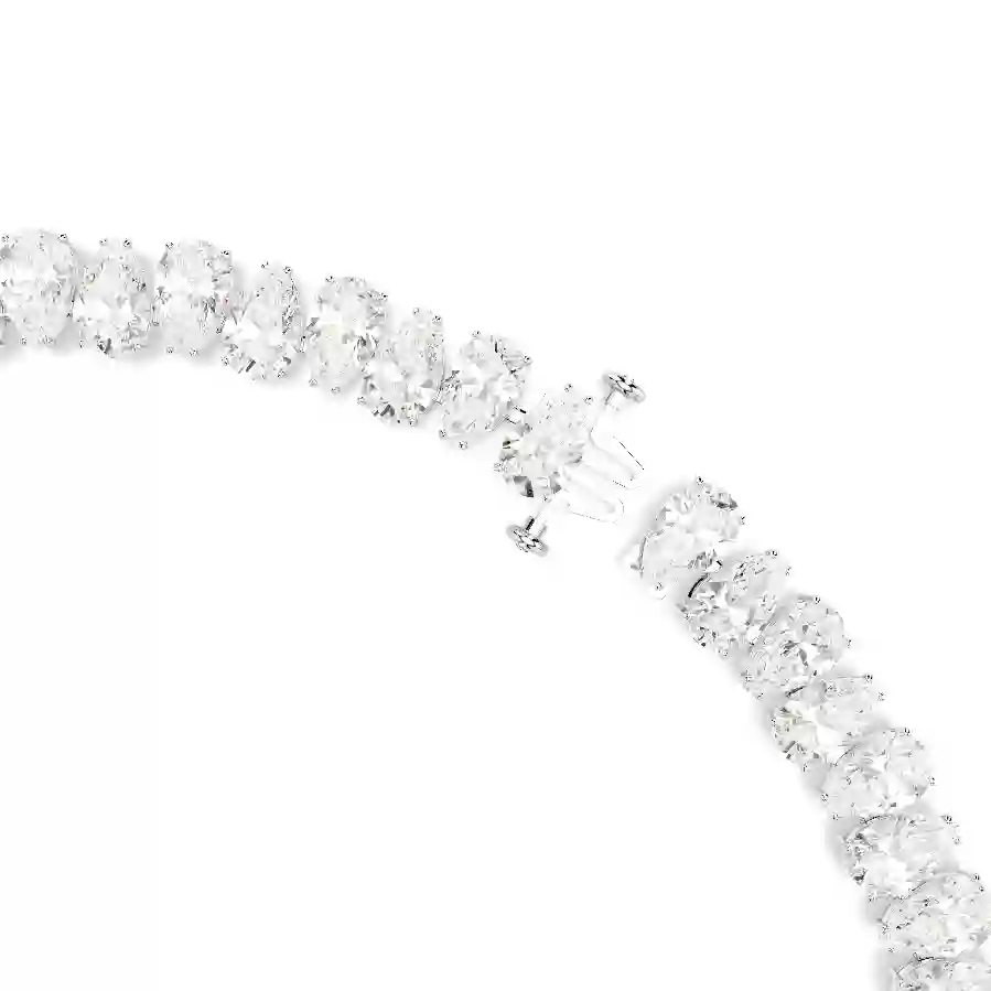 Resim Matrix Tennis kolye, Armut kesim, Beyaz, Rodyum kaplama