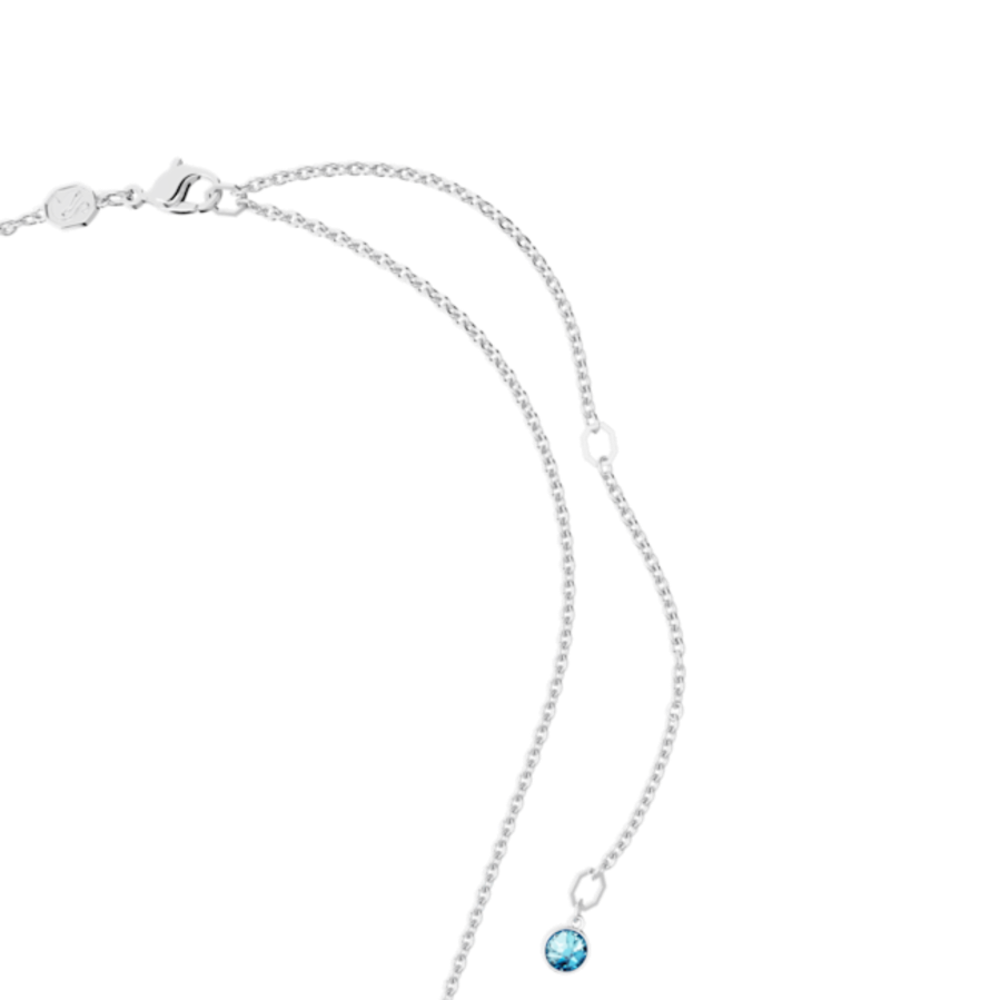 Resim Gema Kolye, Karışık kesimler, Mavi, Rodyum kaplama