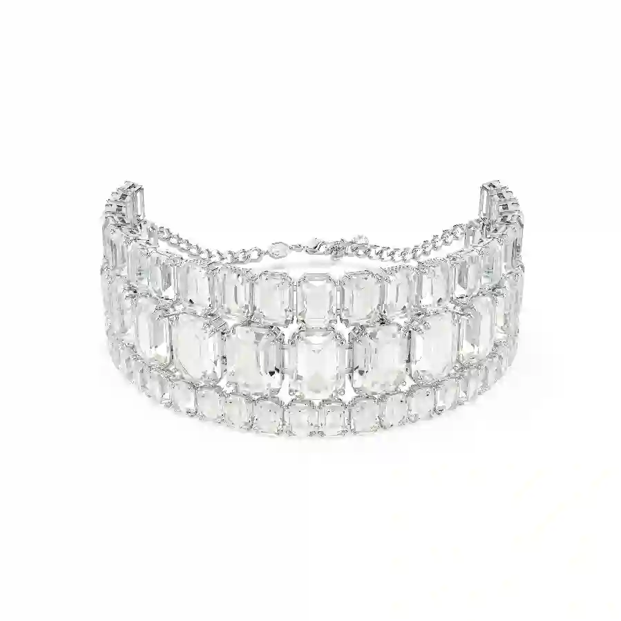 Resim Millenia Gerdanlık, Sekizgen kesim, Beyaz, Rodyum kaplama