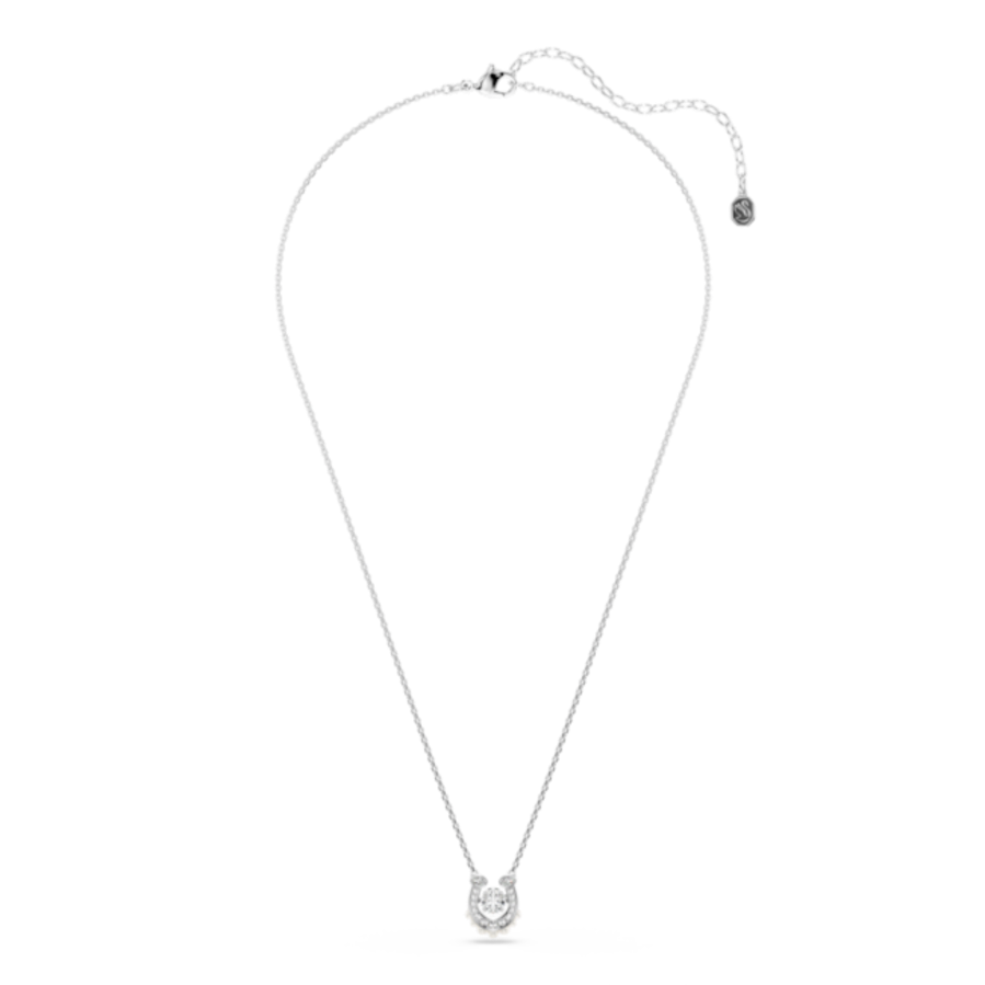 Resim Symbolica Kolye, Kristal inci, Yuvarlak kesim, Pavé, At Nalı, Beyaz, Rodyum kaplama