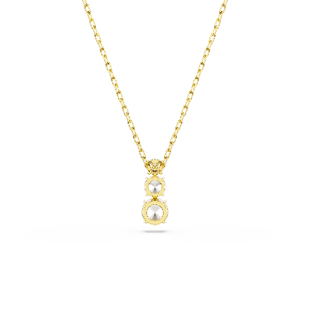 Resim Stilla Attract Kolye, Yuvarlak kesim, Beyaz, Altın rengi kaplama