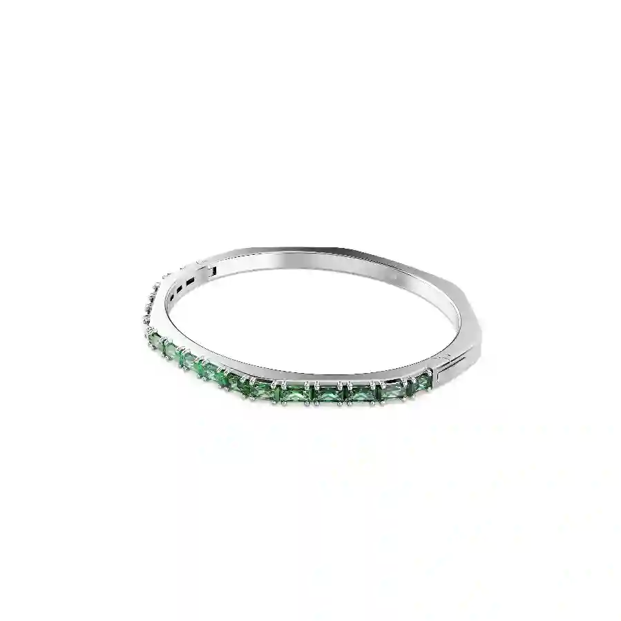 Resim Matrix Bileklik, Baget kesim, Sekizgen şekil, Yeşil, Rodyum kaplama