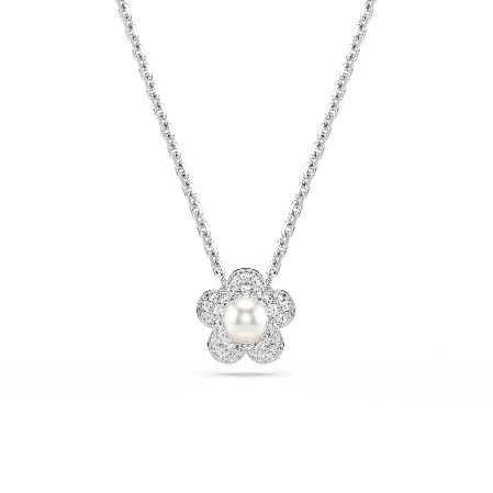 Resim Ariana Grande x Swarovski Set, Kristal inci, Yuvarlak kesim, Çiçek, Beyaz, Rodyum kaplama