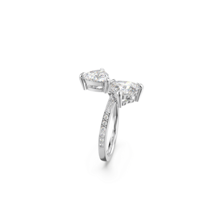 Resim Mesmera Attract Açık Yüzük, Kalp, Beyaz, Rodyum kaplama