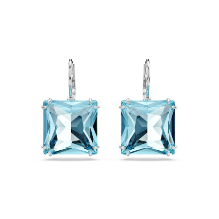 Resim Millenia damla küpeler, Kare kesim, Mavi, Rodyum kaplama