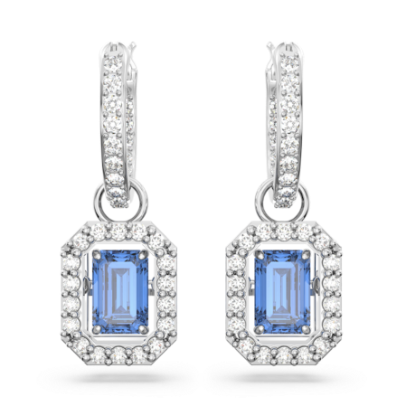 Resim Millenia damla küpeler, Sekizgen kesim, Mavi, Rodyum kaplama