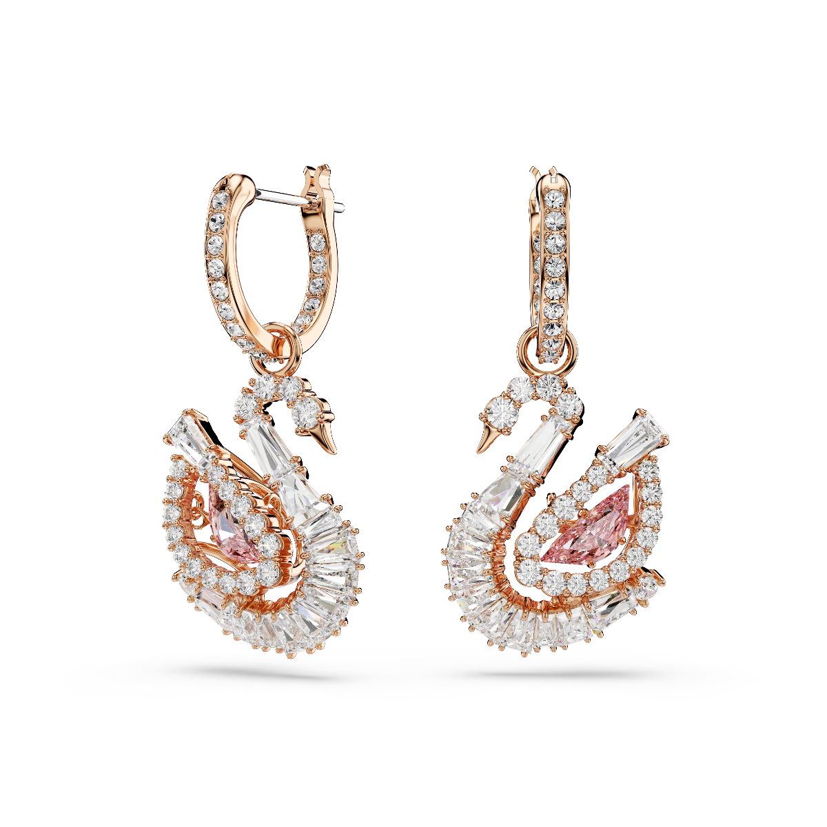 Resim Swan damla küpeler, Pavé, Kuğu, Pembe