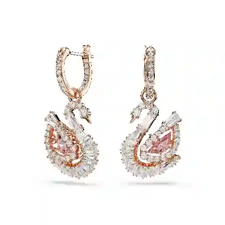 Resim Swan damla küpeler, Pavé, Kuğu, Pembe