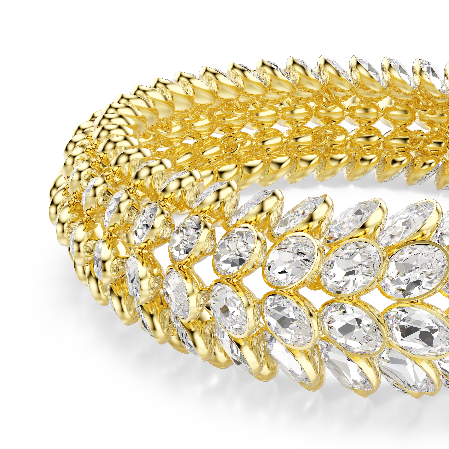 Resim Idyllia Bileklik, Oval kesim, Beyaz, Altın rengi kaplama