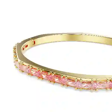 Resim Matrix Bileklik, Baget kesim, Sekizgen şekil, Pembe, Altın rengi kaplama