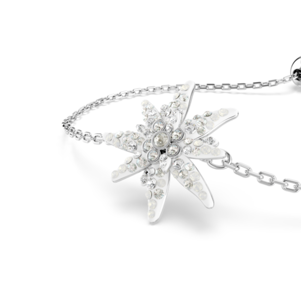 Resim Swarovski Tourism Services Bileklik, Pavé, Çiçek, Beyaz, Rodyum kaplama