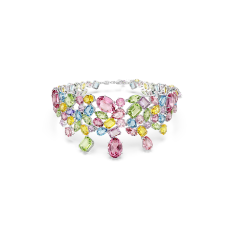 Resim Gema Gerdanlık, Karışık kesimler, Çok renkli, Rodyum kaplama