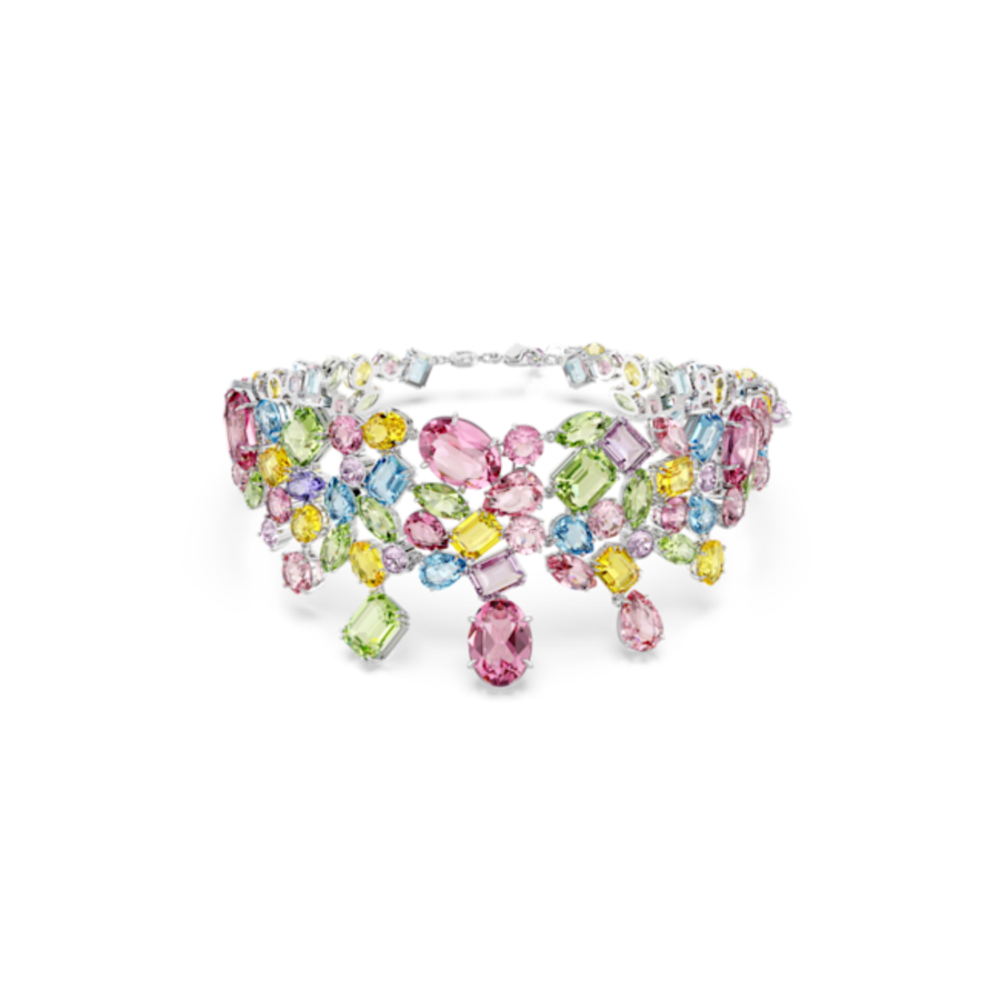Resim Gema Gerdanlık, Karışık kesimler, Çok renkli, Rodyum kaplama