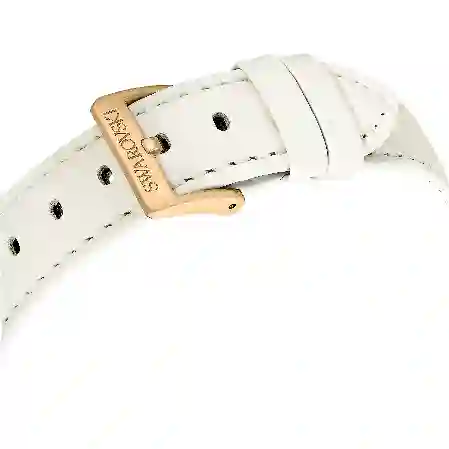 Resim Octea Chrono Saat, İsviçre Üretimi, Deri kayış, Beyaz, Pembe altın rengi yüzey