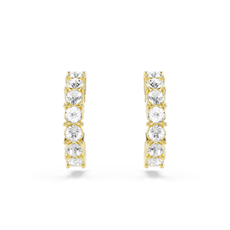 Resim Halka küpeler, Yuvarlak kesim, Beyaz, Altın rengi kaplama