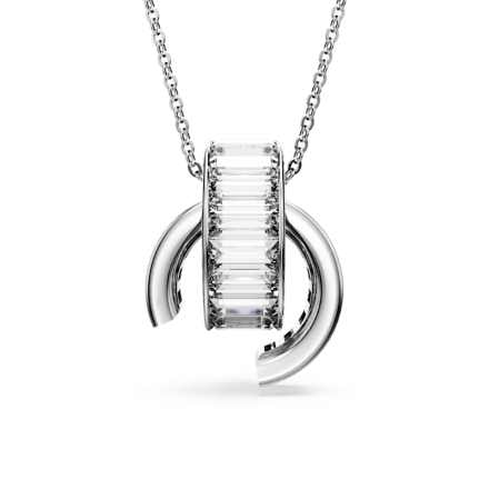 Resim Matrix Kolye, Baget kesim, Beyaz, Rodyum kaplama