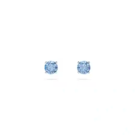 Resim Stilla Attract düğme Küpeler, Yuvarlak kesim, Beyaz, Rodyum kaplama