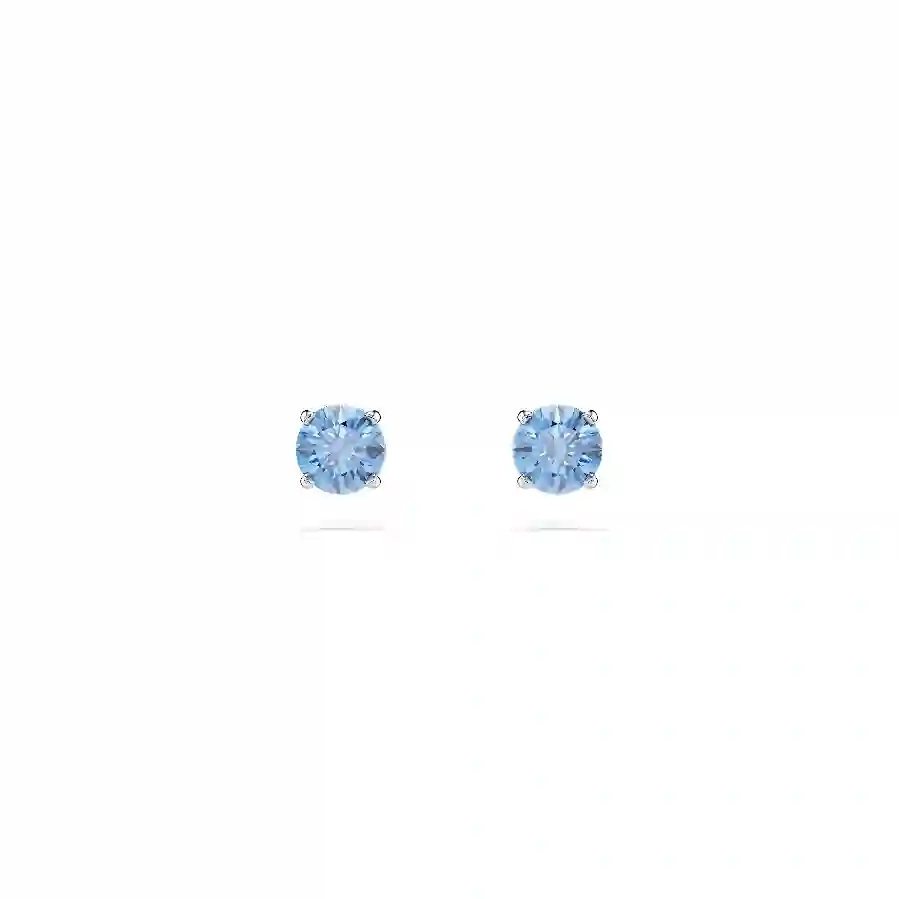 Resim Stilla Attract düğme Küpeler, Yuvarlak kesim, Beyaz, Rodyum kaplama