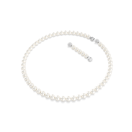 Resim Matrix Kolye, Kristal inci, Beyaz, Rodyum kaplama