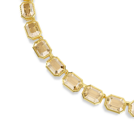 Resim Millenia Tennis kolye, Sekizgen kesim, Sarı, Altın rengi kaplama