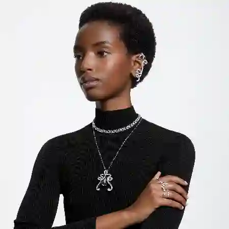 Resim Constella Yüzük, Set (2), Yuvarlak kesim, Beyaz, Rodyum kaplama