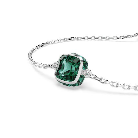 Resim Birthstone Bileklik, Kare kesim, Mayıs, Yeşil, Rodyum kaplama