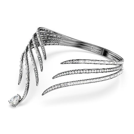 Resim The Vienna Collection Gerdanlık, Tüy, Beyaz, Rutenyum kaplama