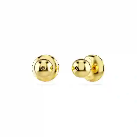 Resim Meteora düğme Küpeler, Beyaz, Altın rengi kaplama