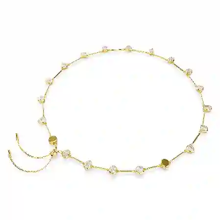 Resim Imber Tennis kolye, Mıknatıslı kapama mekanizması, Karışık kesimler, Beyaz, Altın rengi kaplama