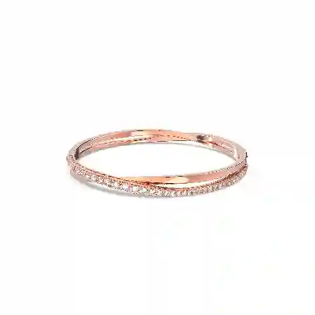 Resim Twist Bileklik, Beyaz, Pembe altın rengi kaplama