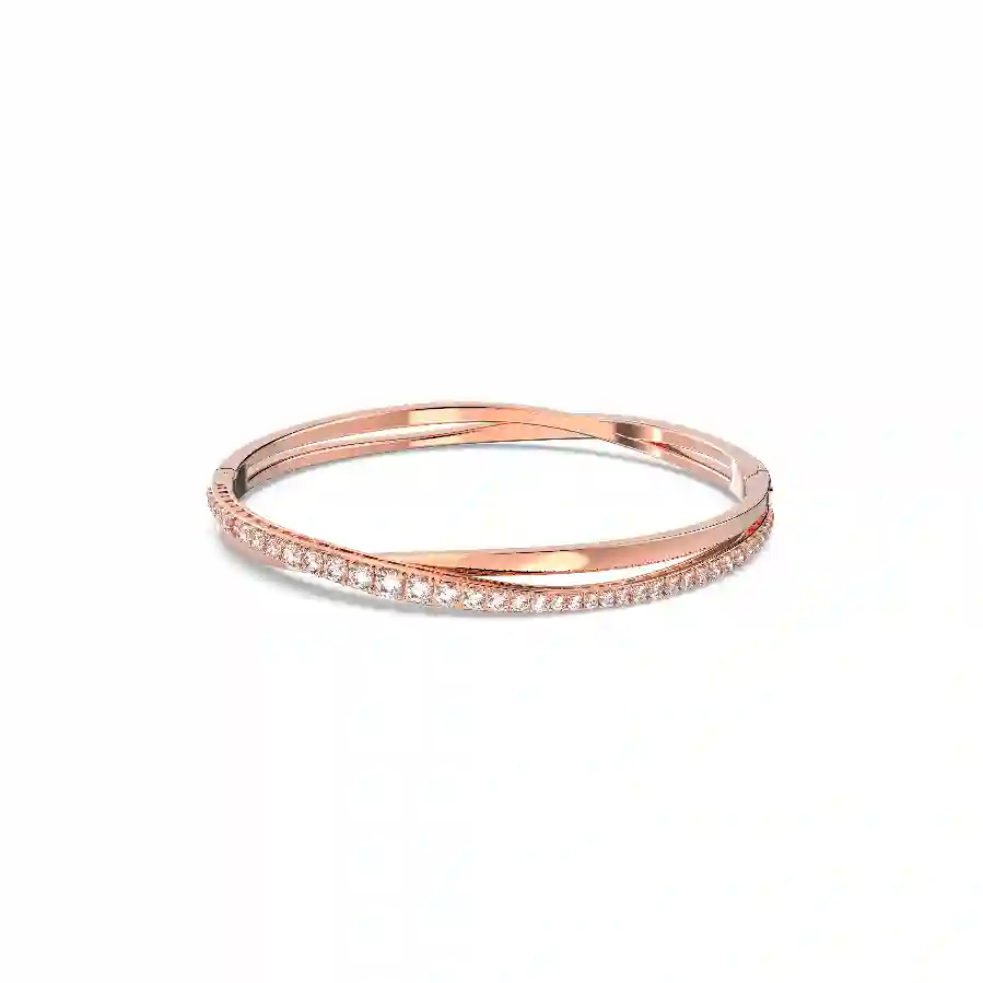 Resim Twist Bileklik, Beyaz, Pembe altın rengi kaplama