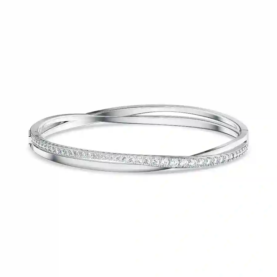 Resim Twist Bileklik, Beyaz, Rodyum kaplama