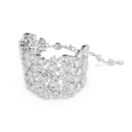 Resim Mesmera Wide Bileklik, Karışık kesimler, Beyaz, Rodyum kaplama