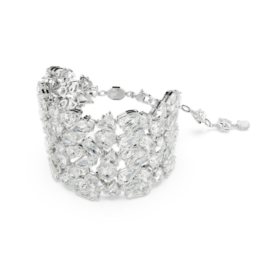 Resim Mesmera Wide Bileklik, Karışık kesimler, Beyaz, Rodyum kaplama