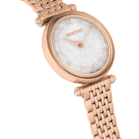 Resim Crystalline wonder Saat, İsviçre Üretimi, Metal bileklik, Rose Altın tonu, Pembe altın rengi yüzey