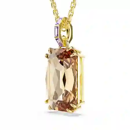 Resim Millenia Kolye, Sekizgen kesim, Caramel, Altın rengi kaplama