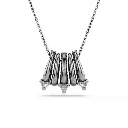 Resim Sublima Kolye, Beyaz, Rutenyum kaplama