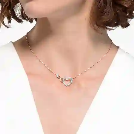 Resim Swarovski Infinity Set, Sonsuzluk ve kalp, Beyaz, Karışık metal yüzey