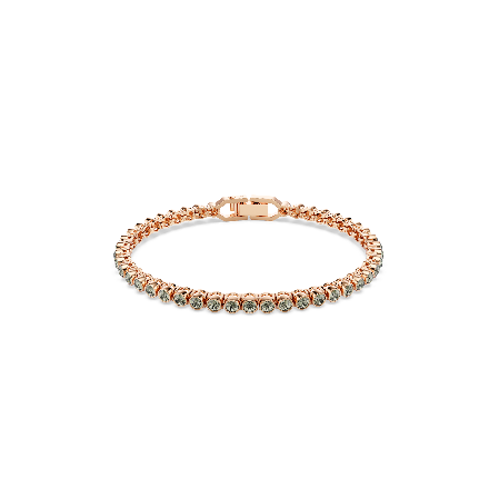 Resim Imber Emily Tennis bileklik, Yuvarlak kesim, Siyah, Pembe altın rengi kaplama