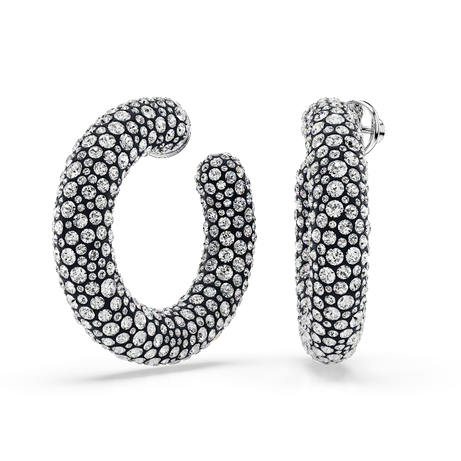 Resim Sublima halka küpeler, Karışık yuvarlak kesimler, Beyaz, Rodyum kaplama