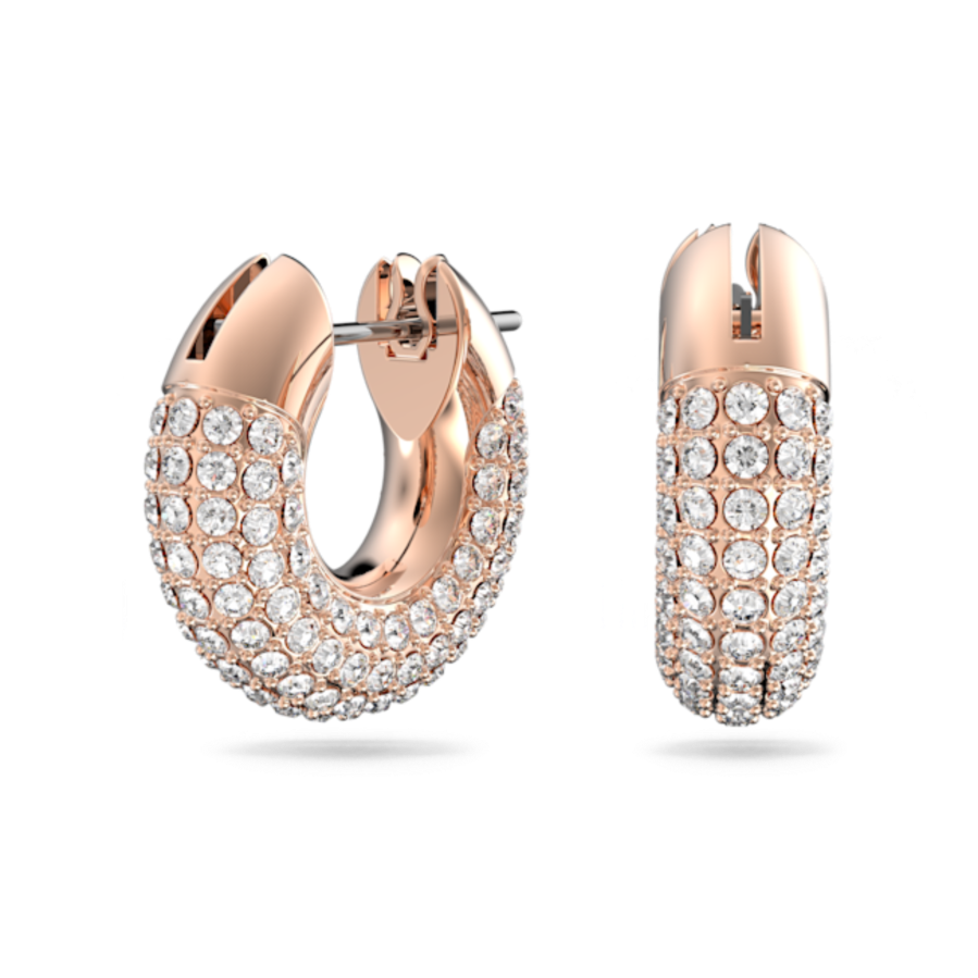 Resim Dextera halka küpeler, Küçük, Beyaz, Pembe altın rengi kaplama