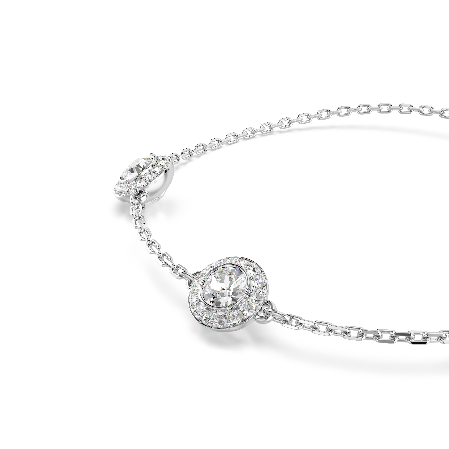 Resim Una Angelic Bileklik, Yuvarlak kesim, Çift taraflı motifler, Beyaz, Rodyum kaplama