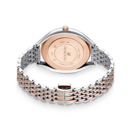 Resim Crystalline Aura Saat, İsviçre Üretimi, Metal bileklik, Rose Altın tonu, Karışık metal yüzey