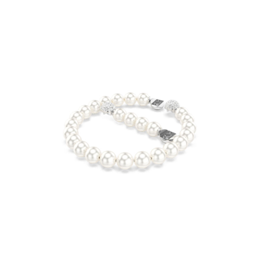 Resim Matrix Bileklik, Kristal inci, Beyaz, Rodyum kaplama