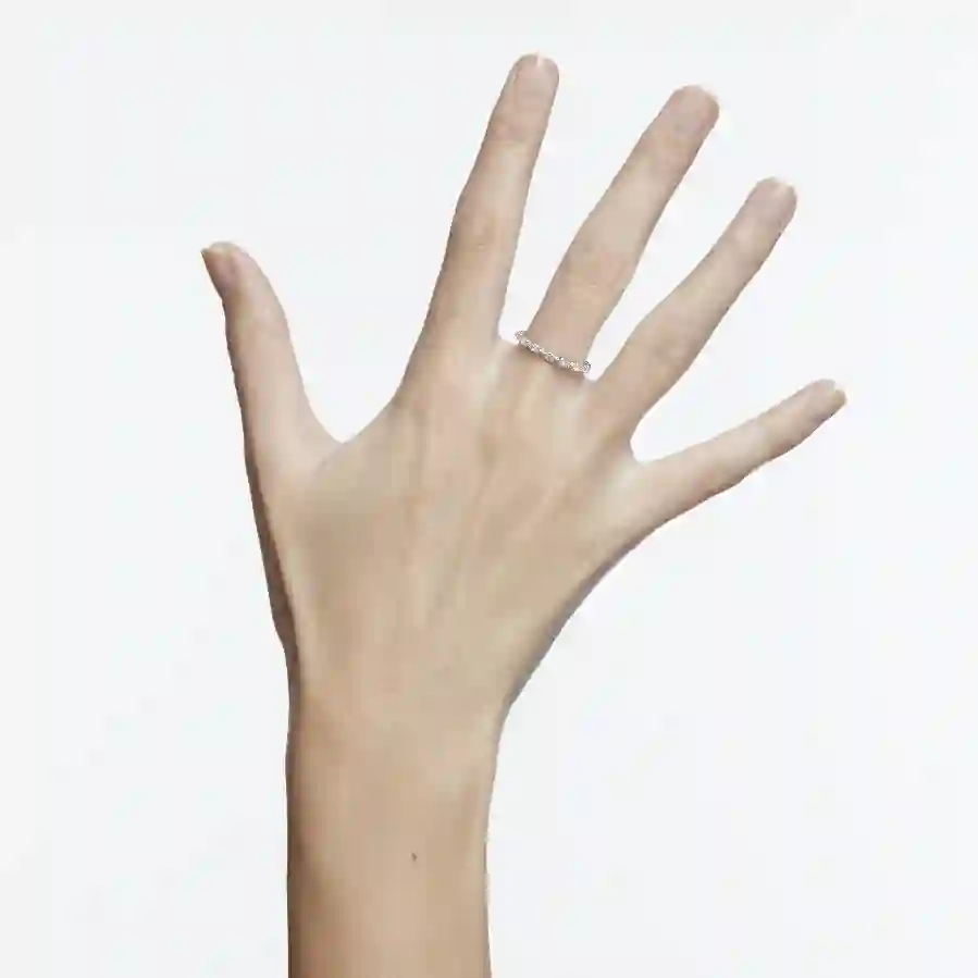 Resim Vittore Yüzük, Markiz kesim, Beyaz, Rodyum kaplama