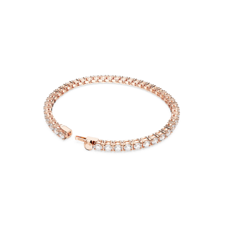 Resim Matrix Tennis Bileklik, Yuvarlak kesim, Beyaz, Pembe altın rengi kaplama