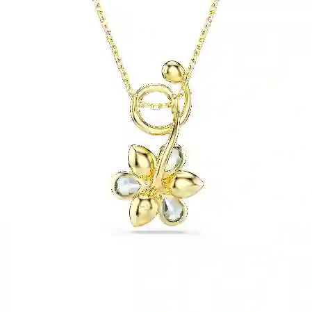 Resim Idyllia Kolye, Karışık kesimler, Çiçek, Mavi, Altın rengi kaplama