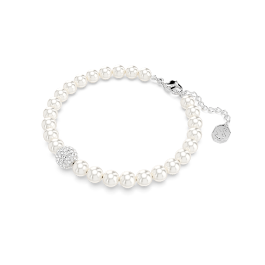 Resim Swarovski Remix Collection Strand, Kristal inci, Beyaz, Rodyum kaplama