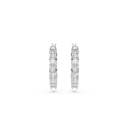 Resim Vittore halka küpeler, Yuvarlak kesim, Beyaz, Rodyum kaplama