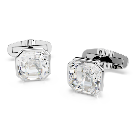 Resim Millenia Kol Düğmesi, Sekizgen kesim, Beyaz, Rodyum kaplama